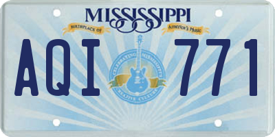 MS license plate AQI771