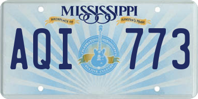 MS license plate AQI773