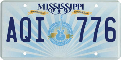 MS license plate AQI776