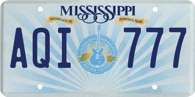 MS license plate AQI777