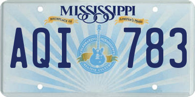MS license plate AQI783