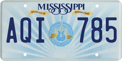 MS license plate AQI785