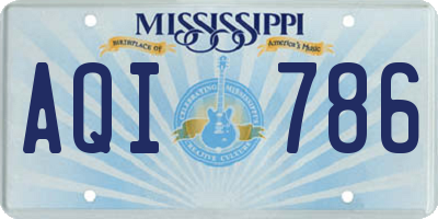 MS license plate AQI786