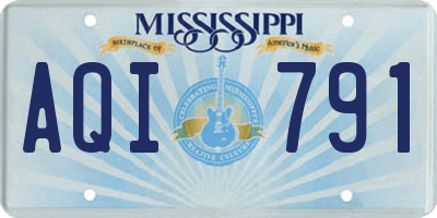 MS license plate AQI791
