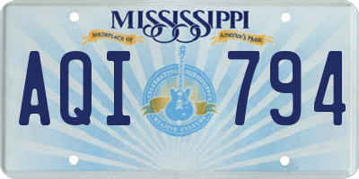 MS license plate AQI794