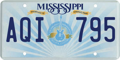 MS license plate AQI795