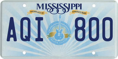 MS license plate AQI800