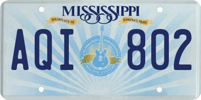 MS license plate AQI802