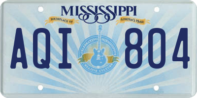 MS license plate AQI804