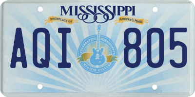 MS license plate AQI805