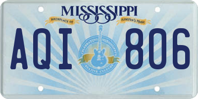 MS license plate AQI806