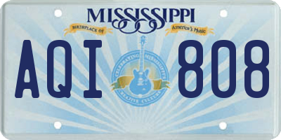 MS license plate AQI808