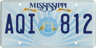 MS license plate AQI812