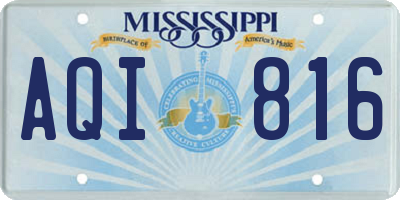 MS license plate AQI816