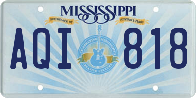 MS license plate AQI818