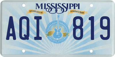 MS license plate AQI819