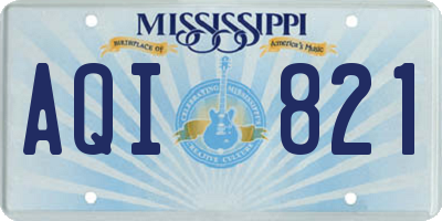 MS license plate AQI821