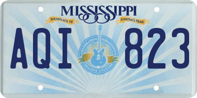 MS license plate AQI823
