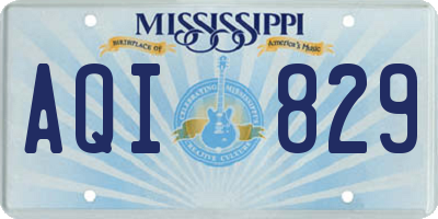 MS license plate AQI829