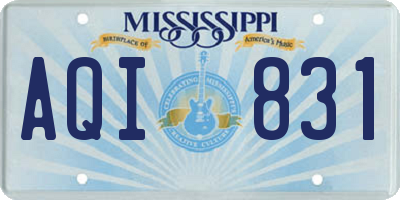 MS license plate AQI831