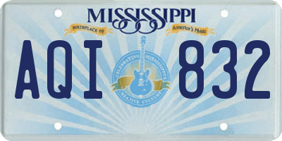 MS license plate AQI832