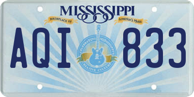 MS license plate AQI833