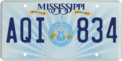 MS license plate AQI834