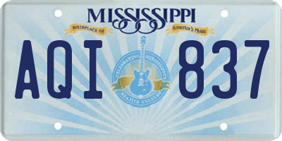 MS license plate AQI837