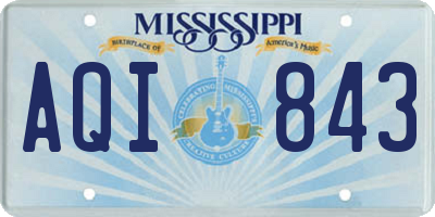 MS license plate AQI843
