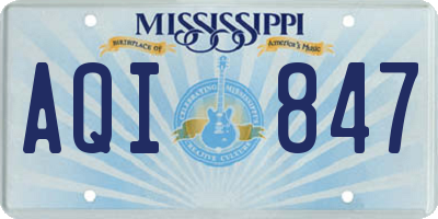 MS license plate AQI847