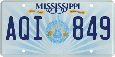 MS license plate AQI849