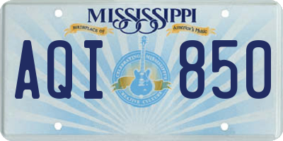 MS license plate AQI850
