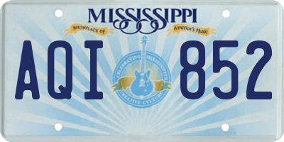 MS license plate AQI852