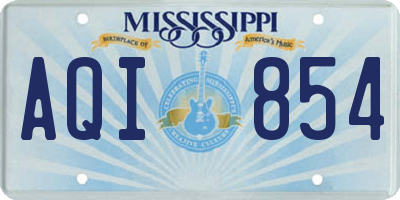 MS license plate AQI854