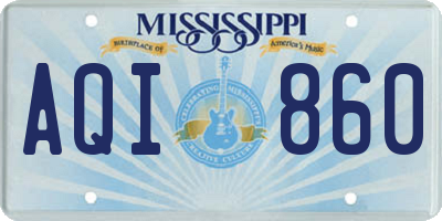 MS license plate AQI860