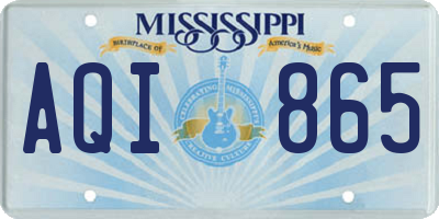 MS license plate AQI865