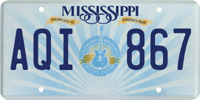 MS license plate AQI867