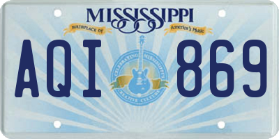 MS license plate AQI869