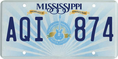 MS license plate AQI874