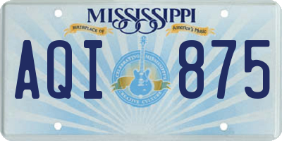 MS license plate AQI875