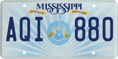 MS license plate AQI880