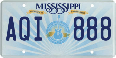 MS license plate AQI888