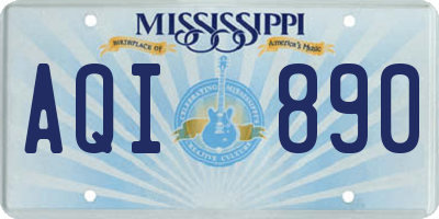 MS license plate AQI890