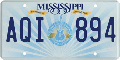 MS license plate AQI894