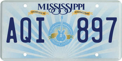 MS license plate AQI897