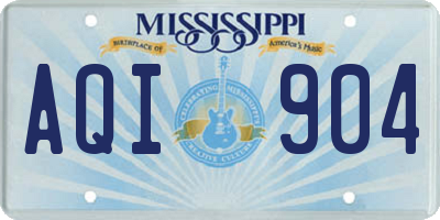 MS license plate AQI904