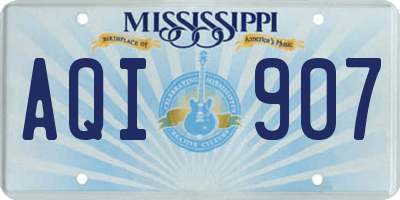 MS license plate AQI907