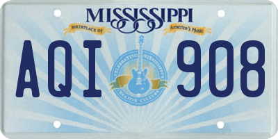 MS license plate AQI908