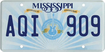 MS license plate AQI909
