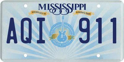 MS license plate AQI911
